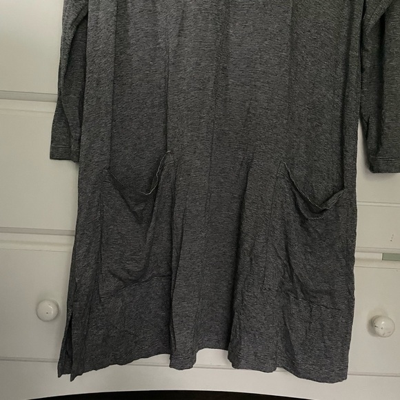 Match Point Micro Striped Soft Drape Cowl Long Sleeve Shirt - Picture 4 of 7